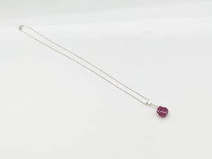 Wire Wrapped Raw Ruby Sterling Silver Jewelry Set WWS-001