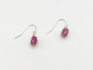 Wire Wrapped Raw Ruby Sterling Silver Jewelry Set WWS-001