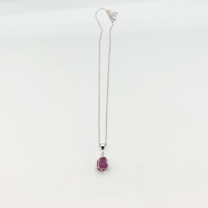 Wire Wrapped Raw Ruby Sterling Silver Jewelry Set WWS-001