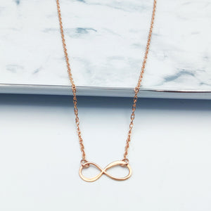 Rose Gold Dainty Double Rope Chain Infinity Necklace IN-003