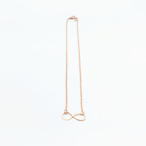 Rose Gold Dainty Double Rope Chain Infinity Necklace IN-003