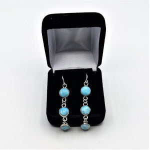 Larimar Triple Tier Dangle Earrings