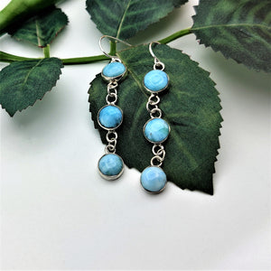 Larimar Triple Tier Dangle Earrings