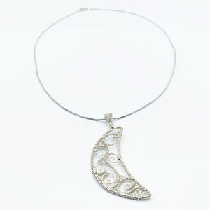 Simple Wire Wrapped Crescent Moon Necklace WWN-004