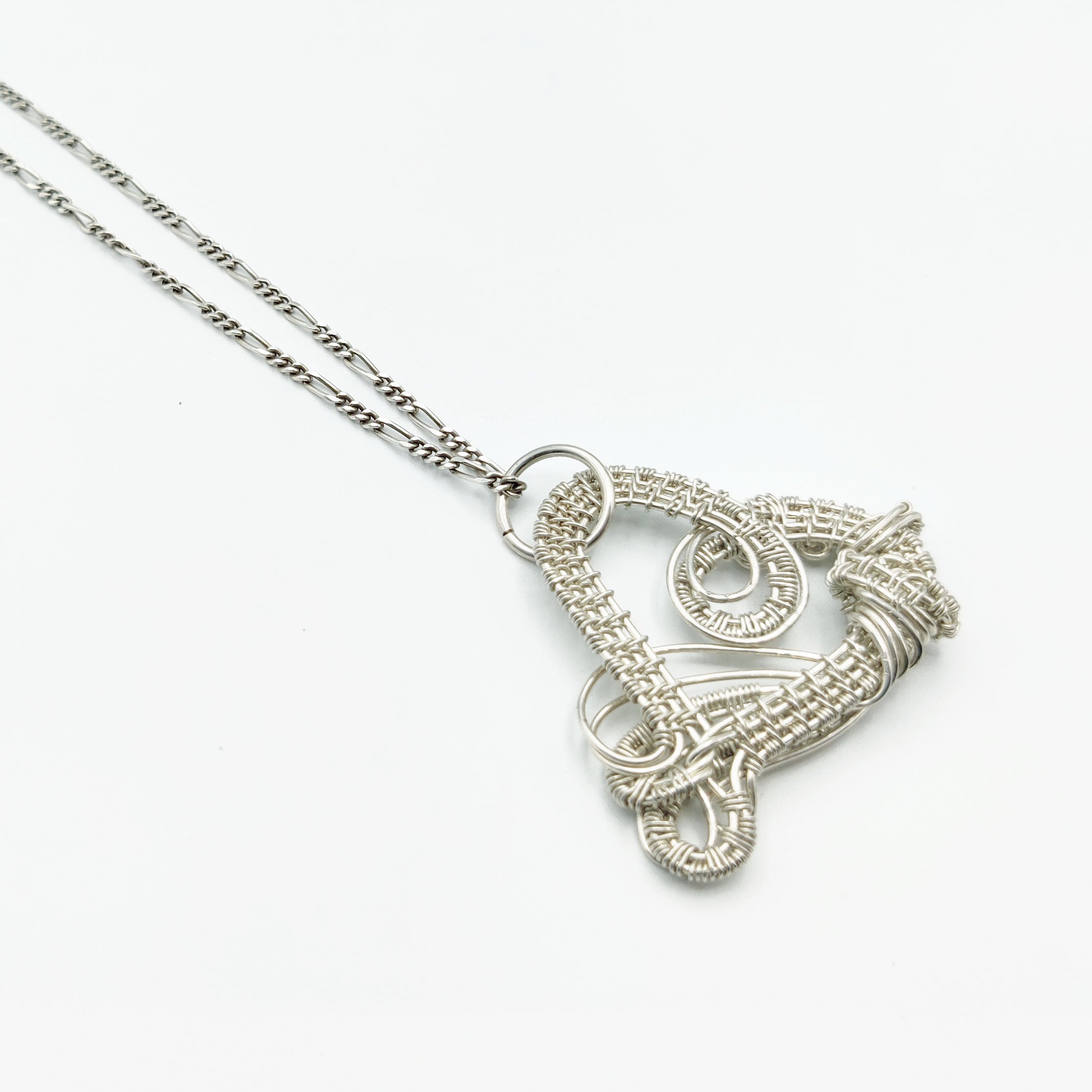 Handmade Sterling Silver Wire Wrapped Heart Necklace WWN-011